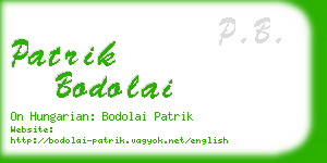 patrik bodolai business card